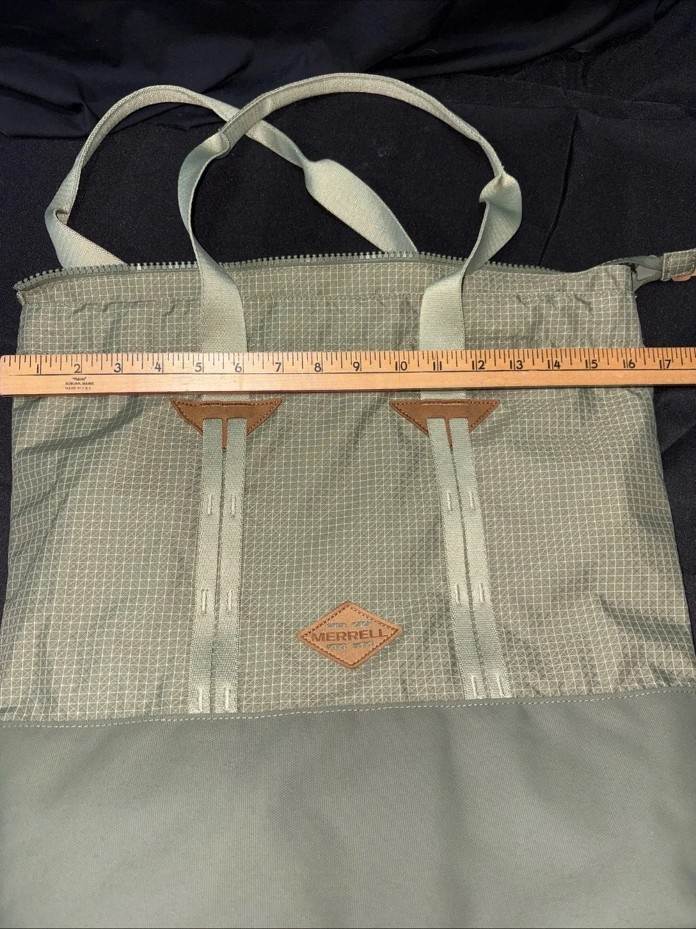 Merrell Women's Sage Green Canvas Tote with Leather Accents